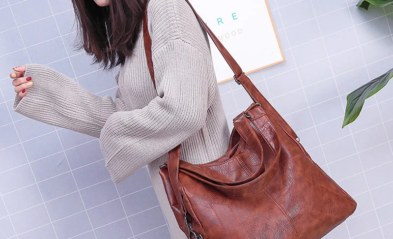 Vintage Women Genuine Leather bag_11