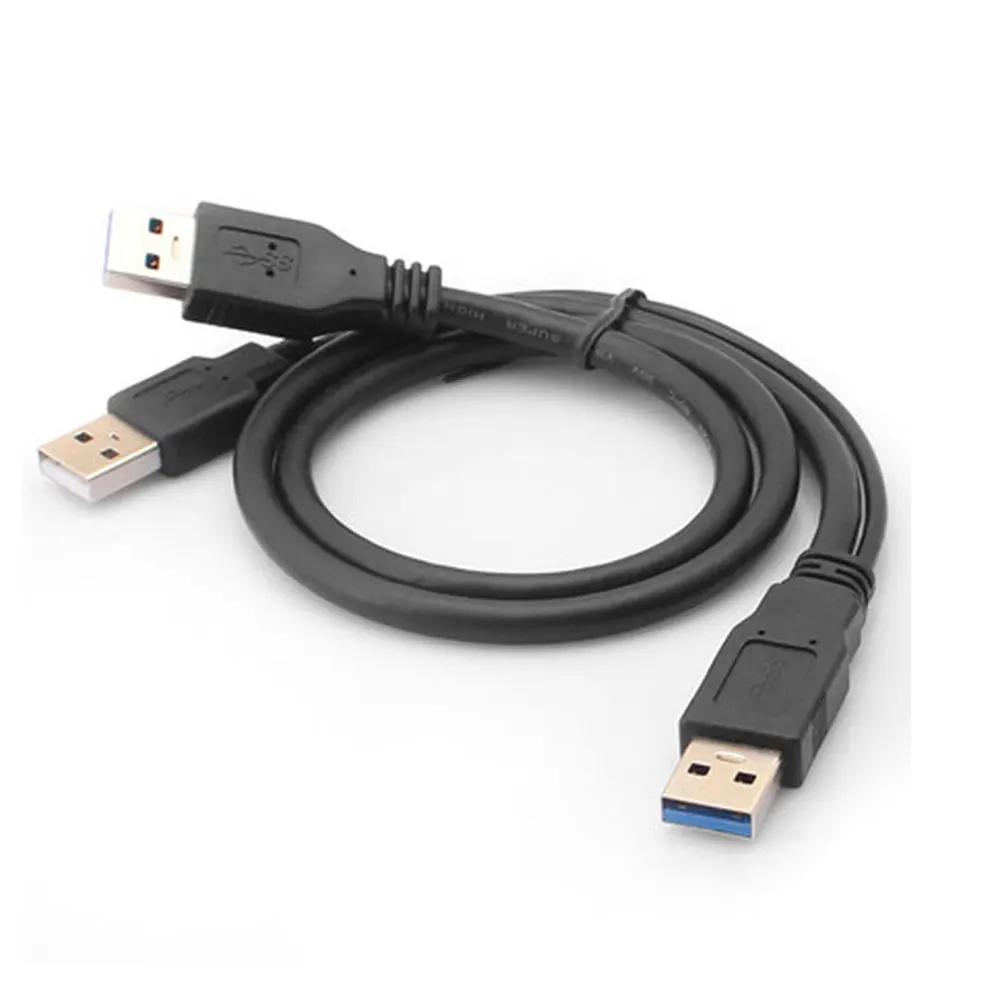 

USB 3.0 Y Cable Dual A Male to A Male Cable for External Hard Drives Black