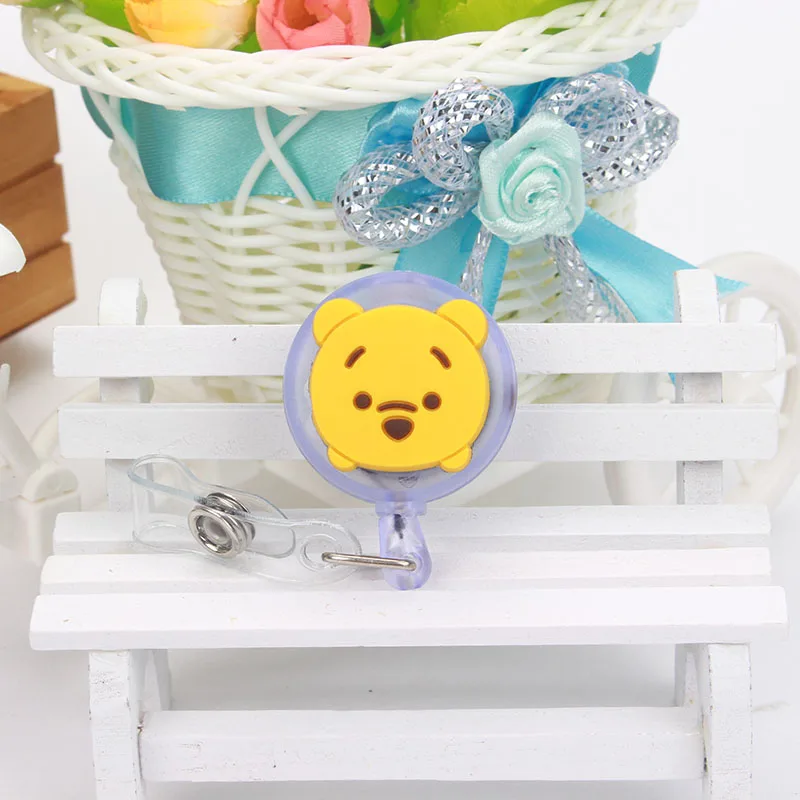 50pcs/lot Nurse Retractable Badge Reel Pull ID Card Holder with Cute Cartoon Character Design - Belt Clip for Hospital, School, and Office image 3