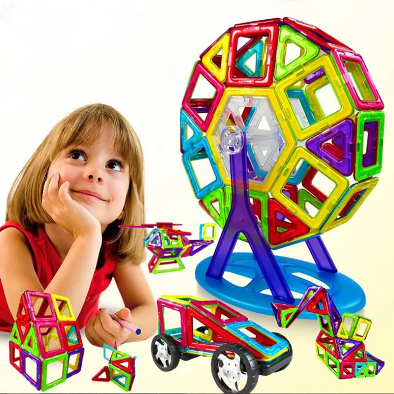 

More Shapes Mini Magnetic Blocks,Magnetic Designer Construction Set Toy Accessories 3D Model DIY Building Blocks