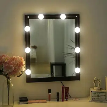 

10pcs LED Makeup Mirror Light Bulb Hollywood Mirror Bulb Light String Dressing Table Fill Light Cold Light Color DC Round Head