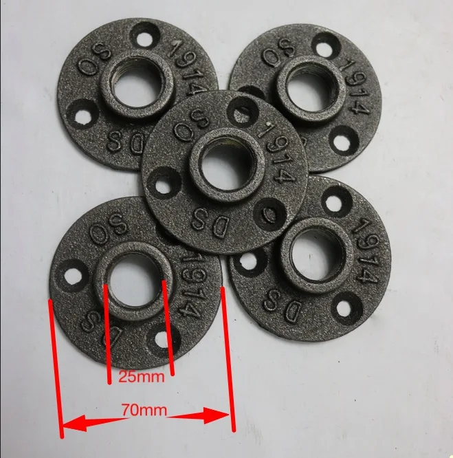5 шт./лот(-DN20-3/4''Pipe) литой стальной фланец База DIY для промышленных труб мебель ножка ноги база Лофт промышленный стиль