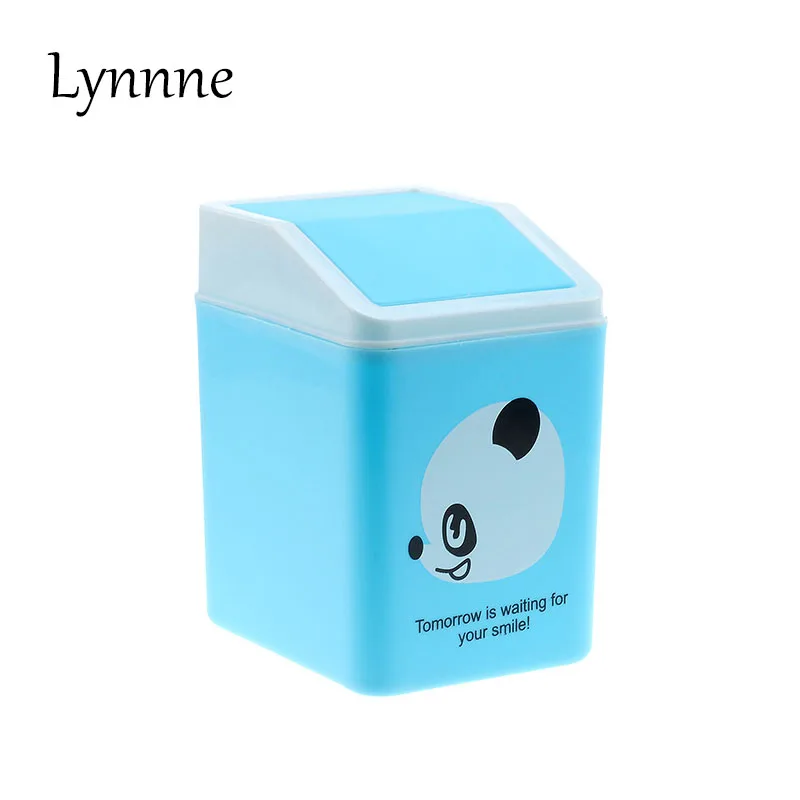 Lynnne Mini Wastebasket Desktop Trash Can Cute Waste Bin Plastic