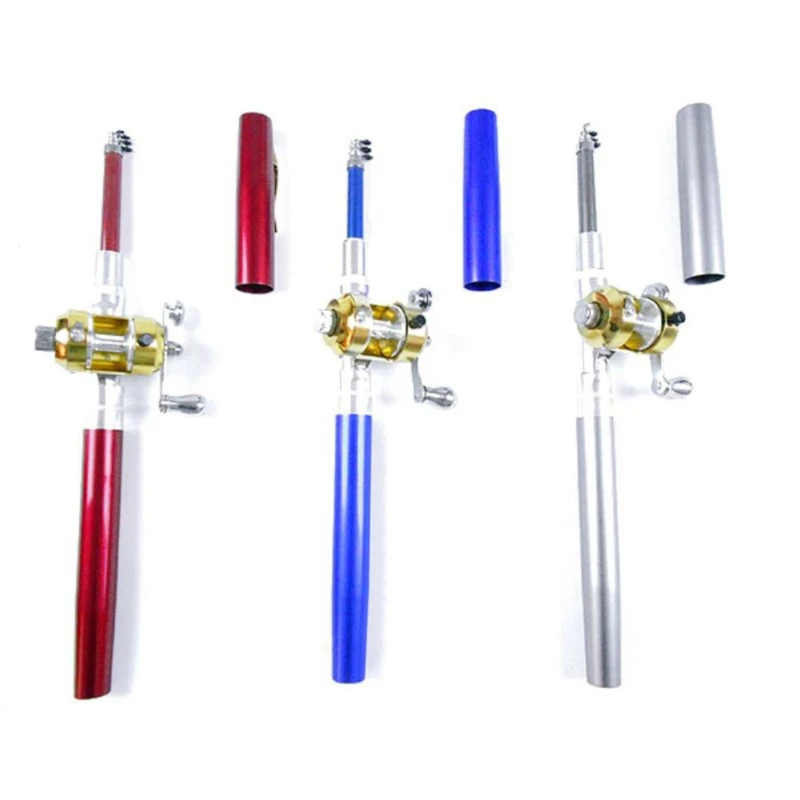 جديد المحمولة جيب تلسكوبي البسيطة الصيد كومبو القطب القلم شكل مطوية بكرة عجلة مزيج مجموعة مع قضيب الصيد جديد المحمولة جيب تلسكوبي البسيطة الصيد كومبو القطب القلم شكل مطوية بكرة عجلة مزيج مجموعة مع قضيب الصيد