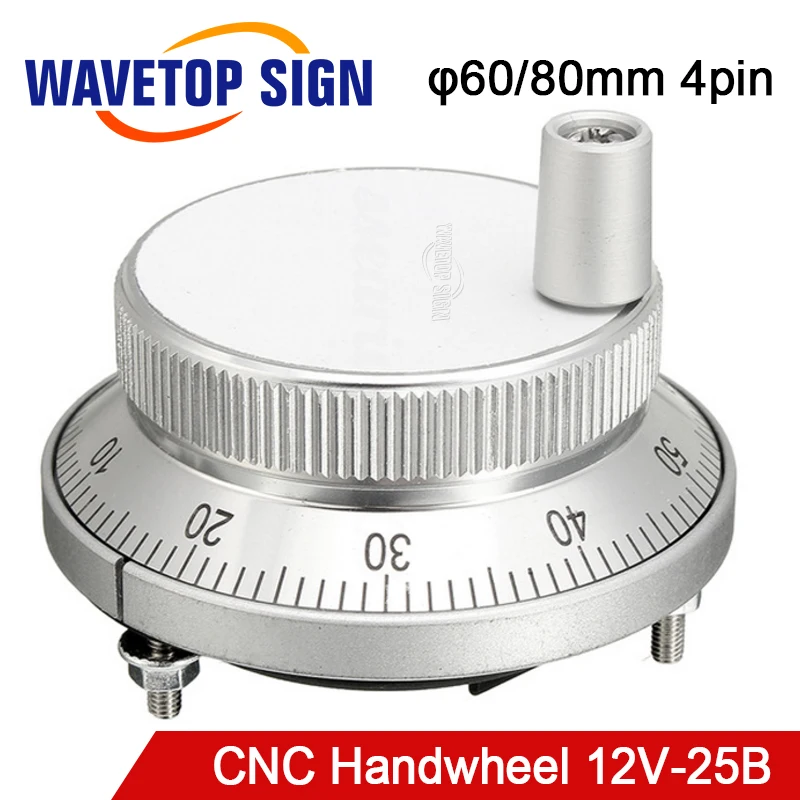

Free Shiping CNC Electronic Hand Wheel Hand Wheel Lathe Accessories Systems Dia.80 DC12V 4 pin