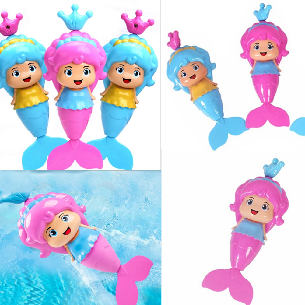 Baby Kids Mermaid Clockwork Dabbling Bath Toy Classic Swimming Water Wind Up LZ 
