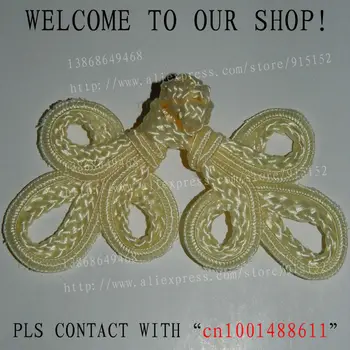 

Handmade China knot buttons Cream-colored 13-15cm 10 pcs/lot accessoriess for garment gift package doll