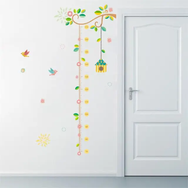 Cartoon Kids Height Measure Sticker DIY Child Bedroom Wall Art Decal Wall Sticker For Rooms Decor Kids Height Ruler Stadiometer