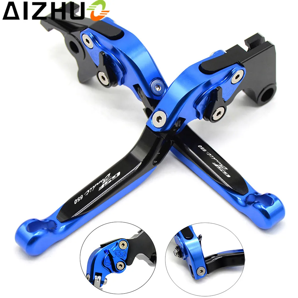With GSF650 BANDIT LOGO Motorcycle Clutch Brake Lever Aluminum Extendable Adjustable Levers For Suzuki GSF 650 Bandit 2007 Year