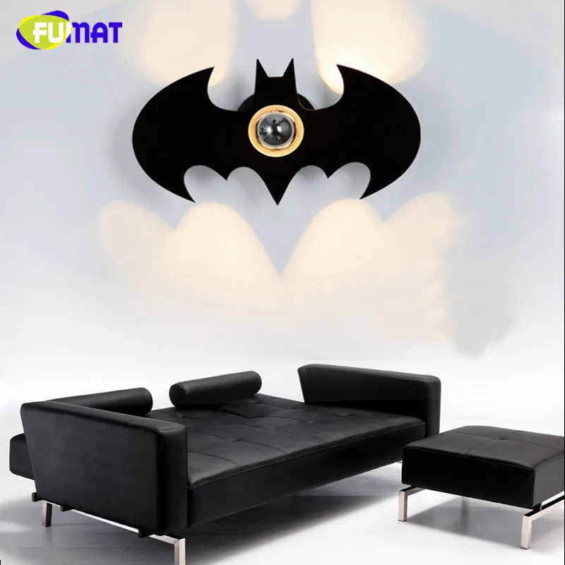 

FUMAT Bat Shadow Wall Lamps E27 LED Wall Sconce Modern Stair Light for Children Bedroom Bedside Lamp Black Acryl Wall Lamp Light