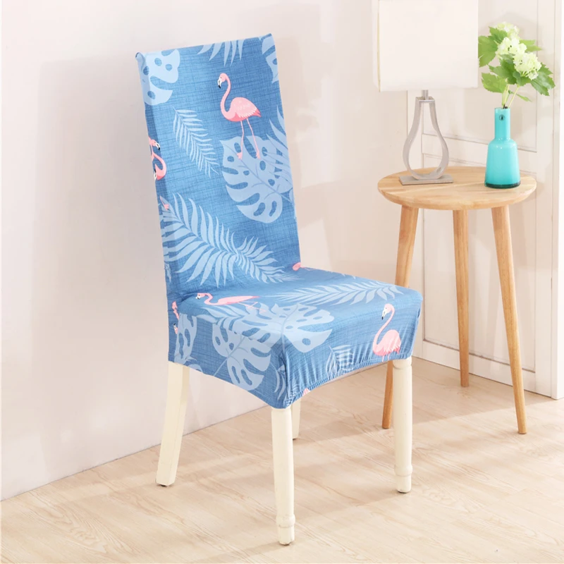 Flamingo Floral Print Chair Covers Stretch Spandex Elastic Dustproof ...