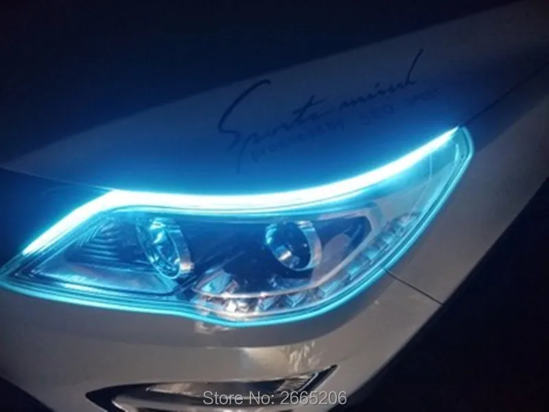 2 шт Автомобильный светодиодный ультратонкий дневного света световой сигнал наклейки для Защитные чехлы для сидений, сшитые специально для Toyota corolla rav4 Camry Prius hilux avensis аксессуары