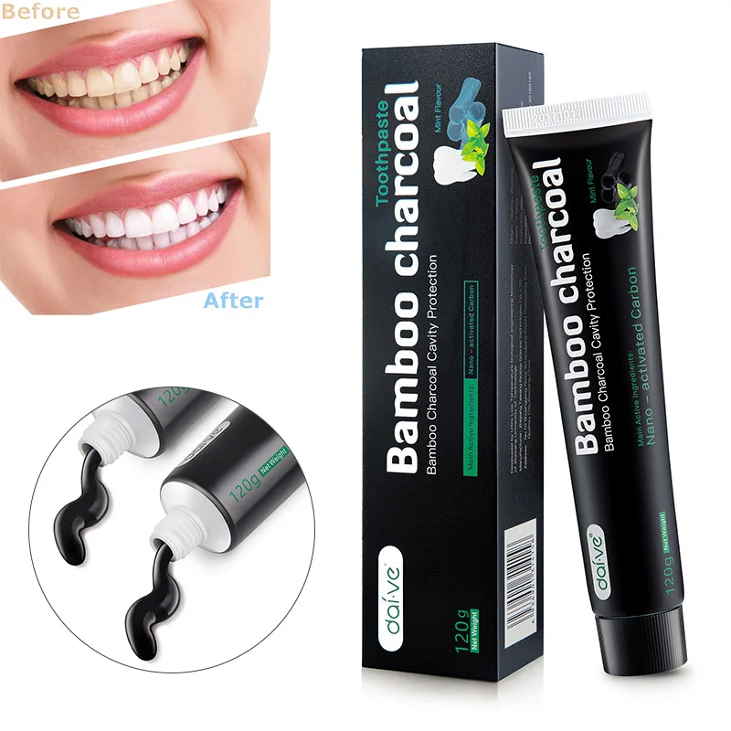 Activated Charcoal Teeth Whitening Toothpaste Natural Black Mint Flavor