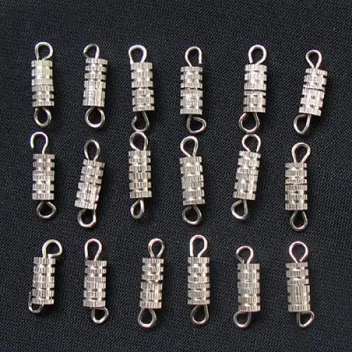 50 PCs 15x4mm Rhodium Plated Column Barrel Swivel Screw Clasps