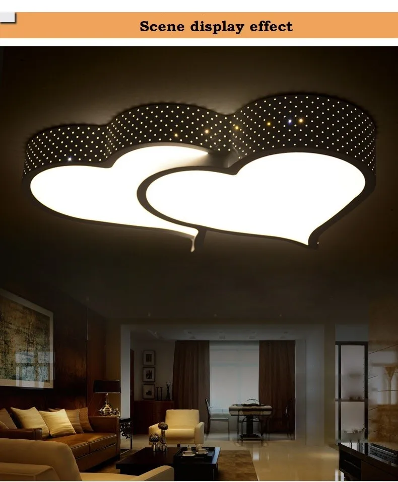 الإبداعية على شكل قلب أدى ضوء السقف أضواء غرفة نوم رومانسية الزفاف غرفة مصباح دراسة غرفة الأطفال مصباح السقف 110 240 فولت