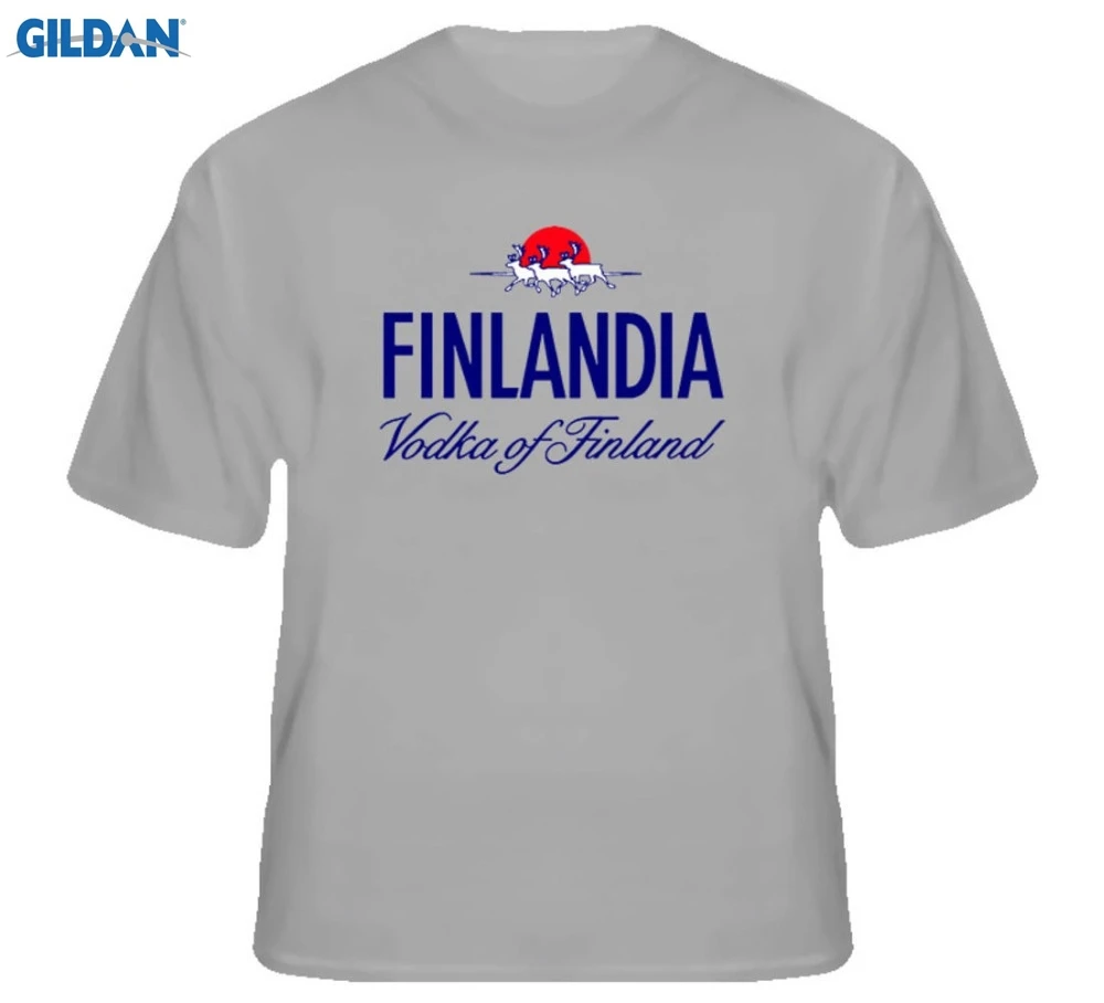 Повседневная футболка мужской узор Finlandia Классическая водка финская напиток с