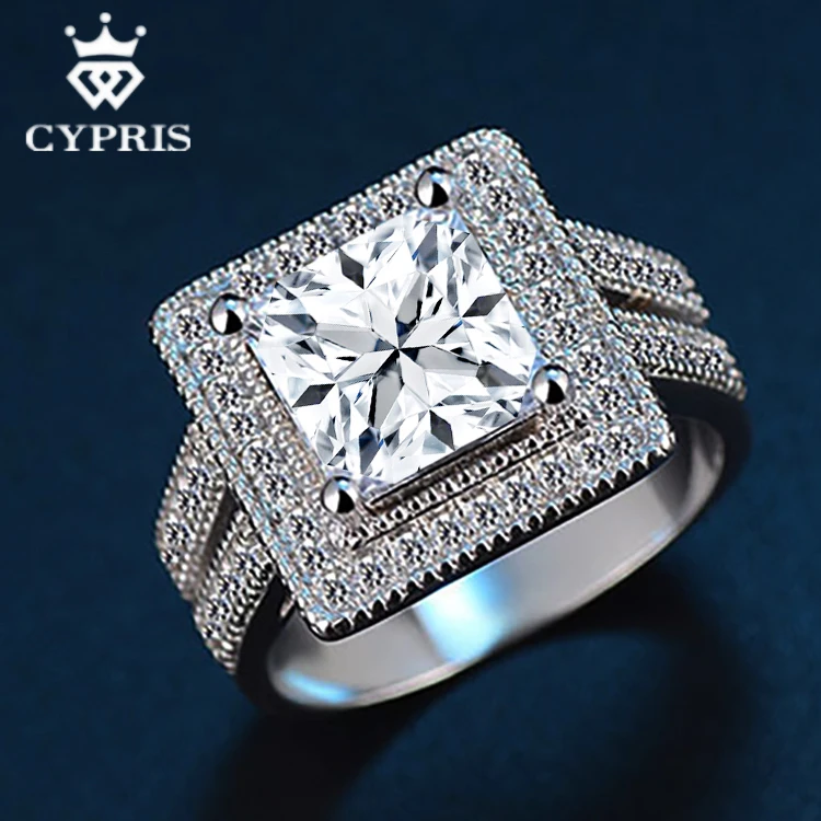 

BIG RING Square Quality Silver color durable Plated BIG stone exquisite Ring luxury women lady gift cz imitation Popular