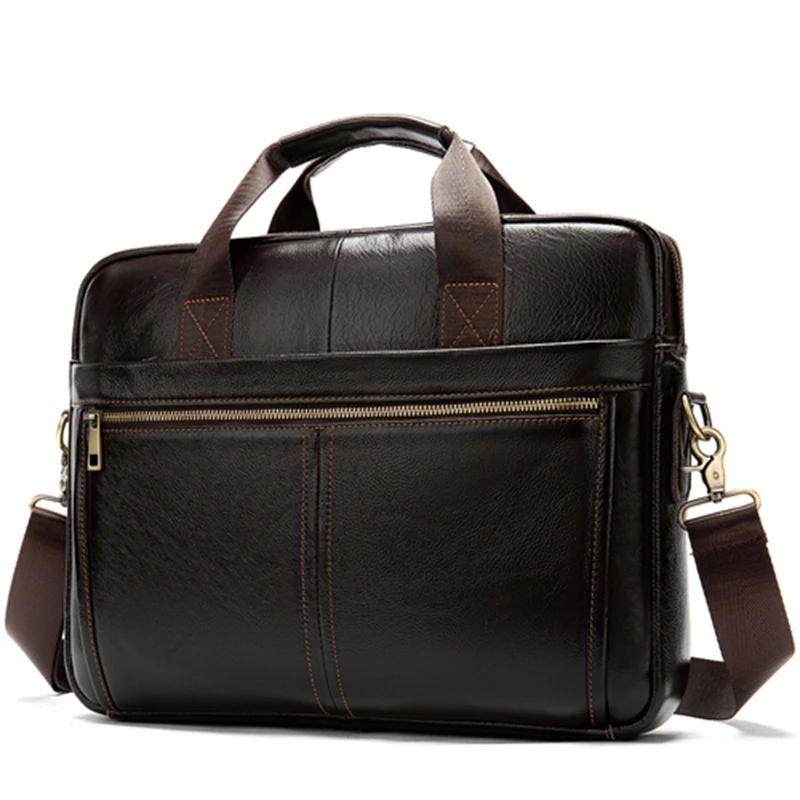

Messenger Bag Men'S Leather 14 Inch Laptop Bag Office Briefcase Business Tote Shoulder Bag Portable Handbag For Men