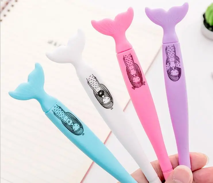 

24pcs/lot Lovely Novelty Mermaid Writing Gel ink Roller Pens Study Office Materials Kids Birthday Party Favor Stationery