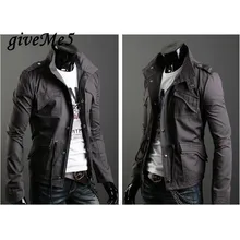 Casual outwear Herrenjacke Sitz-reißverschluss-mantel-jacke M, L, XL, XXL Dunkelgrau, schwarz, armee Grün kostenloser versand 29