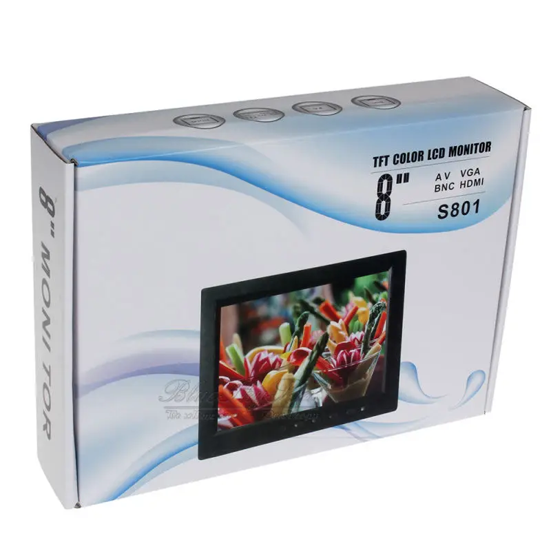 EYOYO 8 дюймов портативный цифровой HD TFT ЖК монитор VGA BNC Видео Аудио DVR HDMI вход B01 для