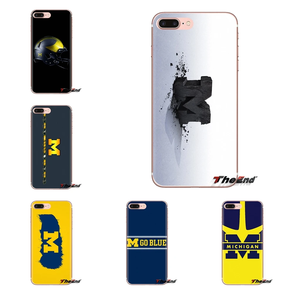 Для Samsung Galaxy J1 J2 J3 J4 J5 J6 J7 J8 Plus 2018 Prime 2015 2016 2017 мягкие чехлы Go Blue Michigan Wolverines M logo |