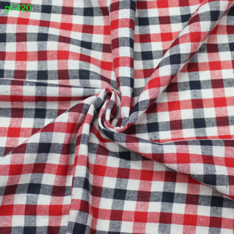 Хлопковая и льняная клетчатая рубашка и рубашка, клетчатая красная, черная, синяя и кофейная клетчатая скатерть, ткань для рукоделия