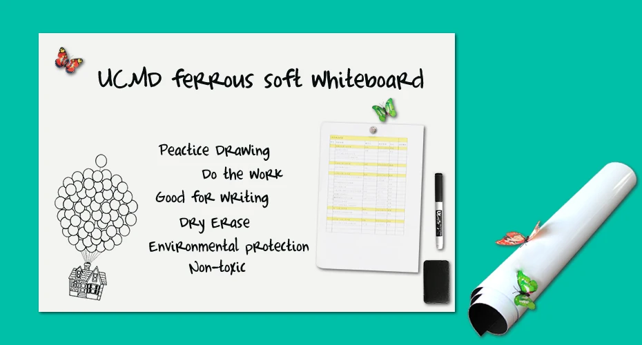 Magnetic Dry-Erase Board Whiteboard Wall Sticker can attract magnets for Wall_01