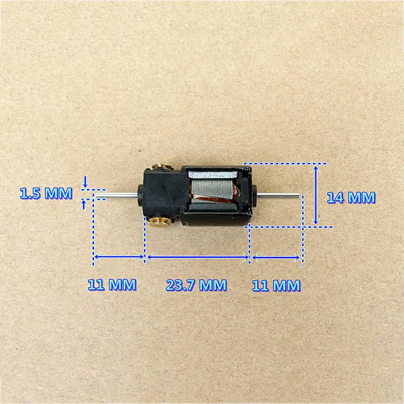 2PCS DC 6V 7.4V 12V High Speed Dual Shaft 5-Pole Rotor Mini Motor DIY Slot Car
