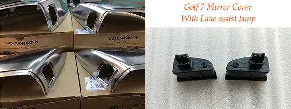 Golf7WithLane assist Для нового V W Golf7 1 пара матовый хром Зеркало заднего вида защиты чехол покрытие для зеркала автомобиля для VW Golf 7 Golf7 GT я MK7 крышка - Цвет: Golf7WithLane assist