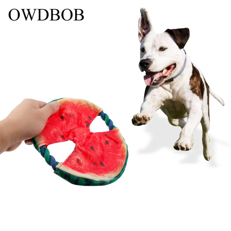OWDBOB الكلب تحلق أقراص لعبة المقاومة دغة المطاط Frisbie لعب للكلاب ترينينج التفاعلية لعب مضغ للكلاب الحيوانات الأليفة لوازم