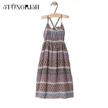 

Dresses for girls printed and strap design girls dress summer beach children clothing igh quality party casual costume 3M-14Y