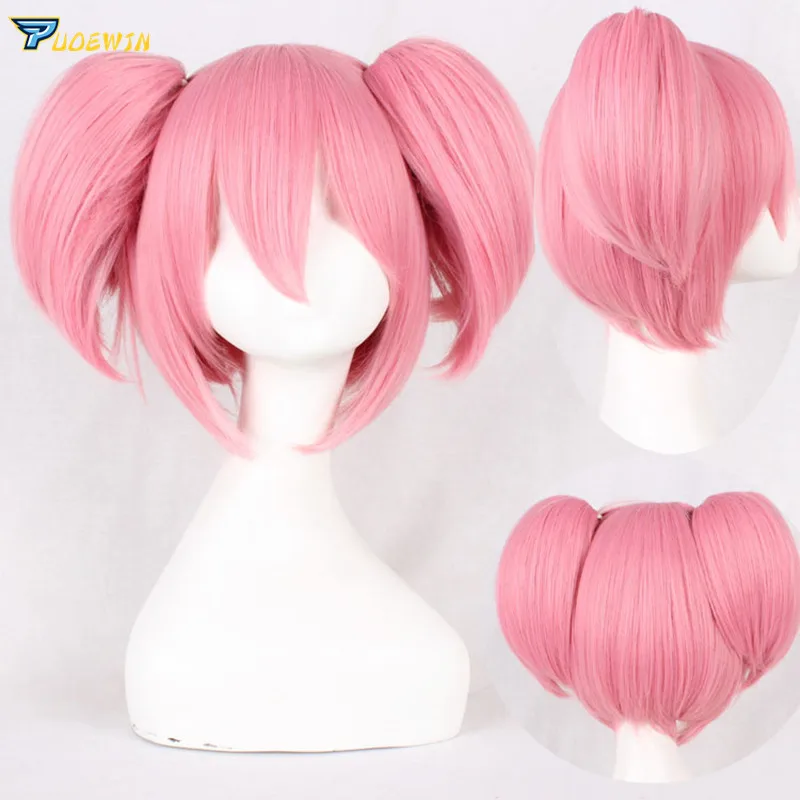 New Puella Magi Madoka Magica Kyoko Sakura Long red Cosplay Wig clip ponytail