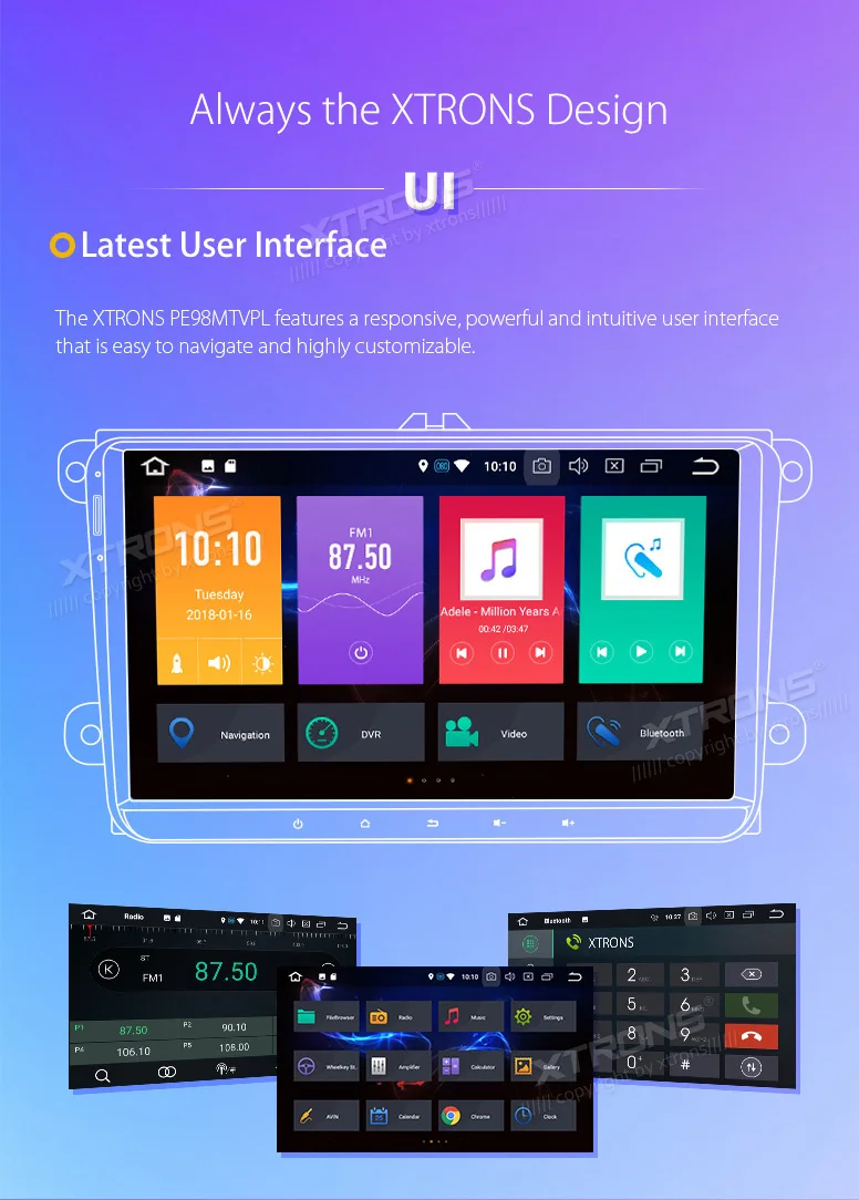 Excellent XTRONS 9" Android 8.0 Octa Core Car Player Radio GPS No DVD for VW Volkswagen Golf Plus Passat CC Touran Tiguan Sharan for Seat 12