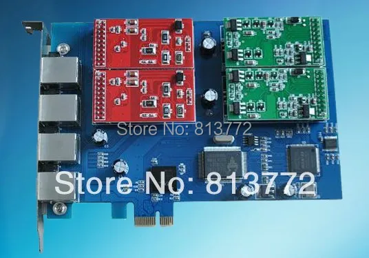 Бесплатная доставка TDM410E Asterisk Карты PCI-E 4 FXS/FXO модулей карты для voip ip pbx FXO/FXS PCI Express
