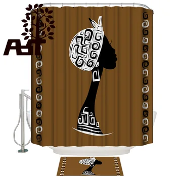 

Art Store African Woman Bathroom Mat With Shower Curtain Shower Curtain Doormat Sets Bathroom Decor Set Waterproof Outdoor