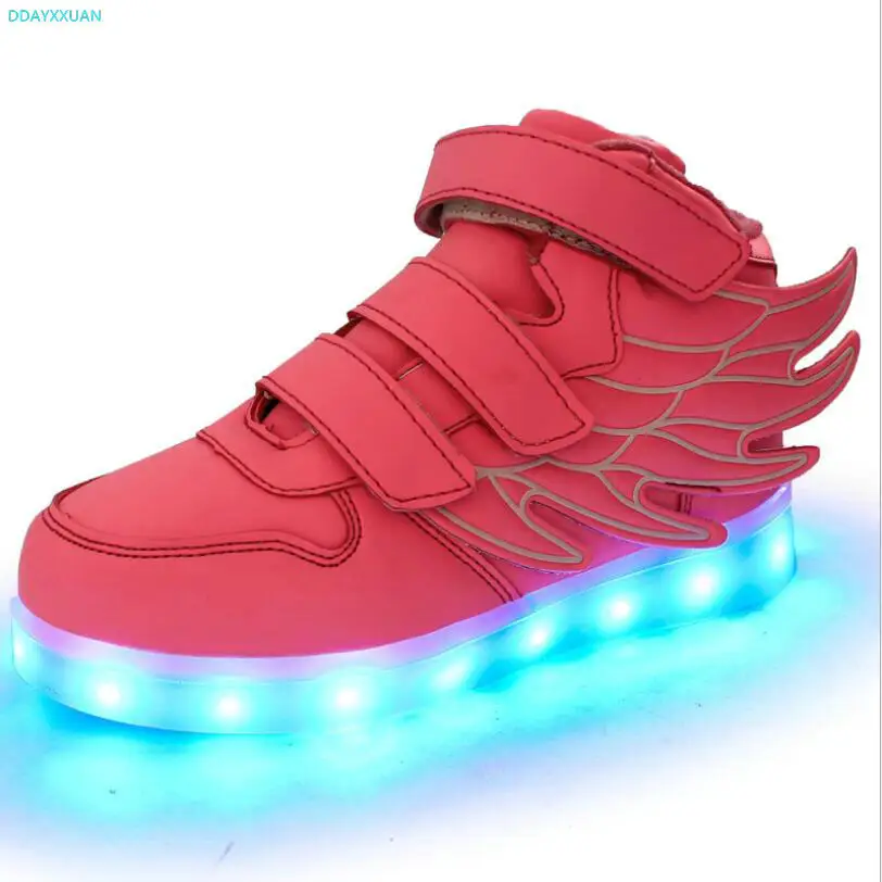 25-37 размер usb зарядка корзина светодио дный детская обувь с подсветкой дети повседневные Мальчики и девочки светящиеся кроссовки