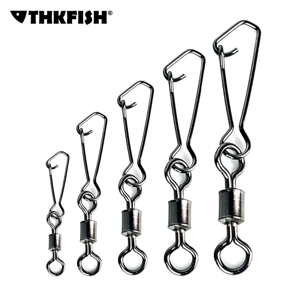 Buy THKFISH 100Pcs Rolling Swivels With Hooked Snap