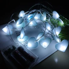 Светодиодный Сказочный шнурок светодиодный любовь, сердце, Свадьба рождественские светодиодные лампы гирлянда для помещений вечерние садовые гирляндное освещение приспособление с батарейным отсеком