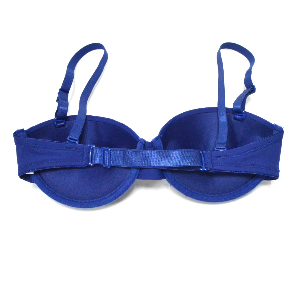 Новый 70 75 80 85 90 A B C D пикантные Push Up Plunge синий бюстгальтер Нижнее Бельё для девочек
