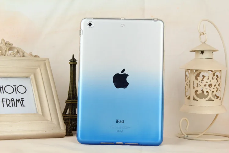 blue Multi Color Soft Silicone Case For iPad 2017, iPad Pro 9. 7 inch