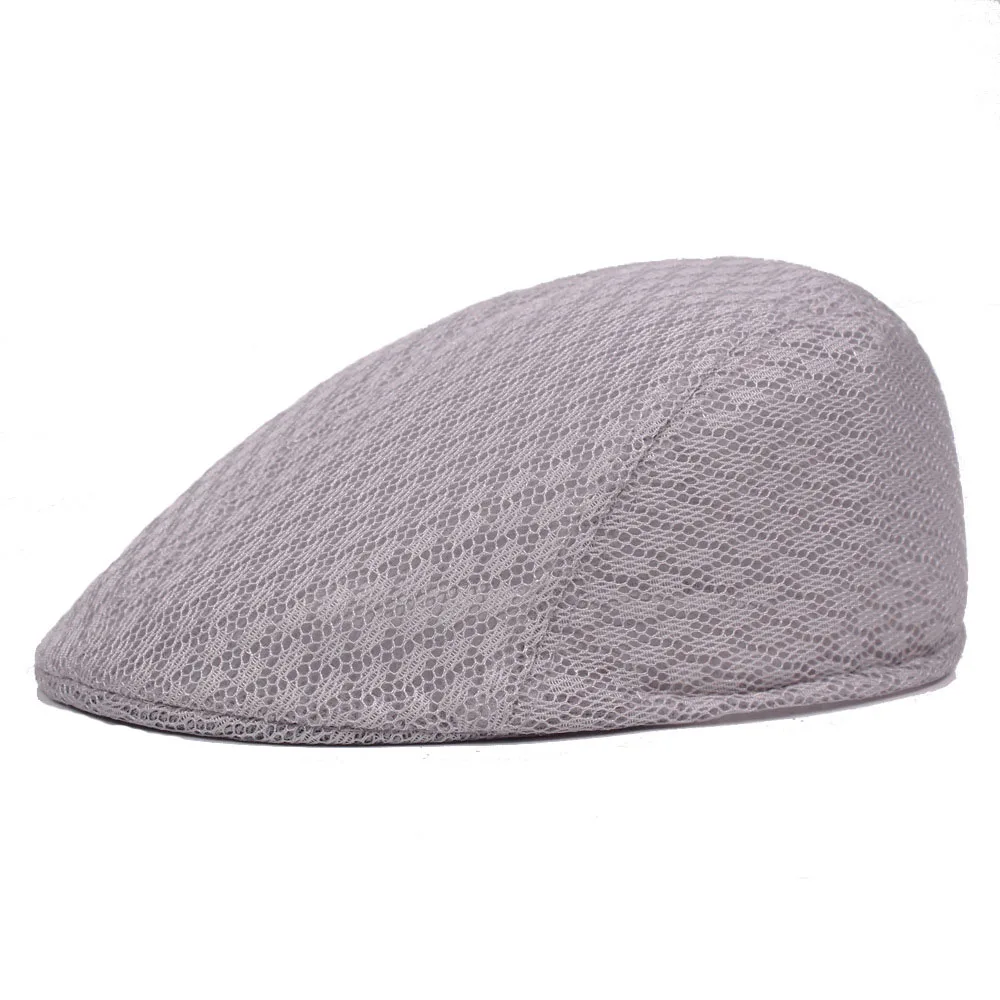 Для мужчин и женщин сплошной цвет Классический береты шапки сетки дышащая шляпа Newsboy гольф шапки
