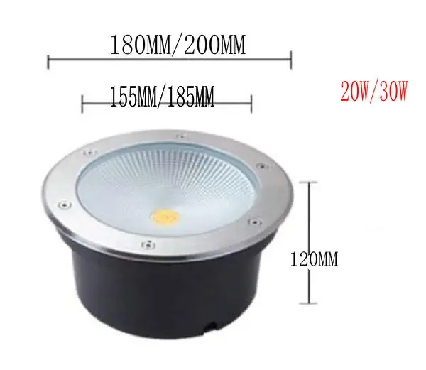 Conduziu a Luz Lâmpada de Assoalho ao ar Subterrânea Livre Chão Rodada Jardim Caminho Enterrado Quintal Paisagem Local 85 -265v Ip68 20w 30w Cob 2 High Quality Luzes e Iluminação