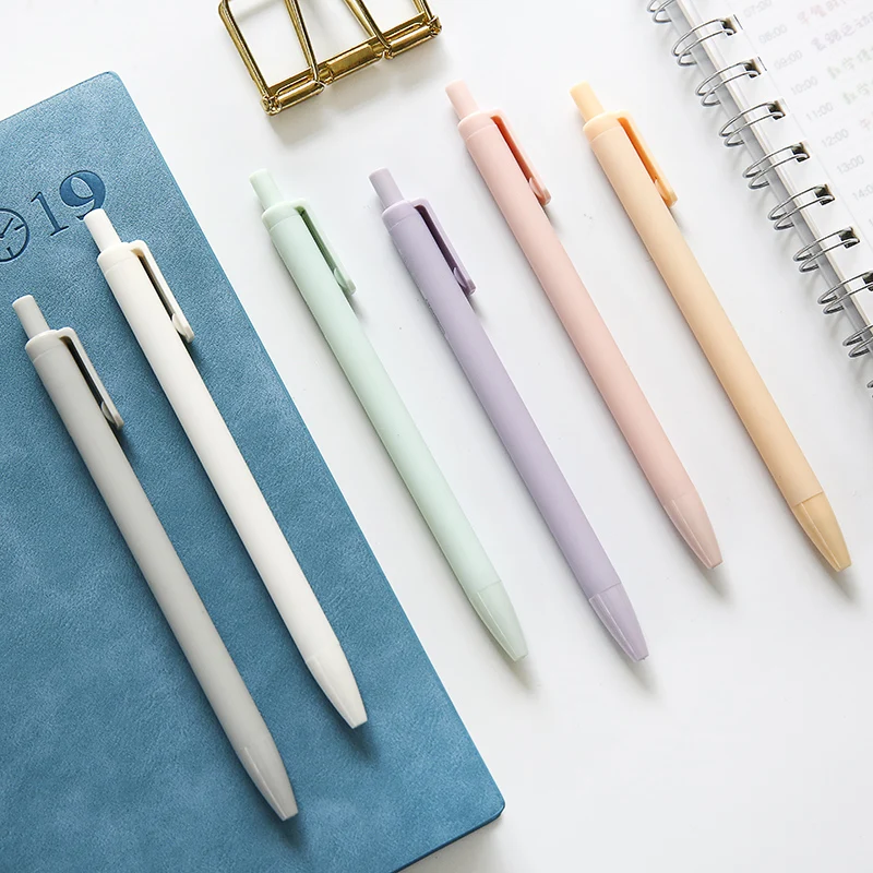 

6pcs/set 0.5mm simple candy STYLE art Creative colourful modeling clip gel pen smooth neutral pen kawaii School supplies