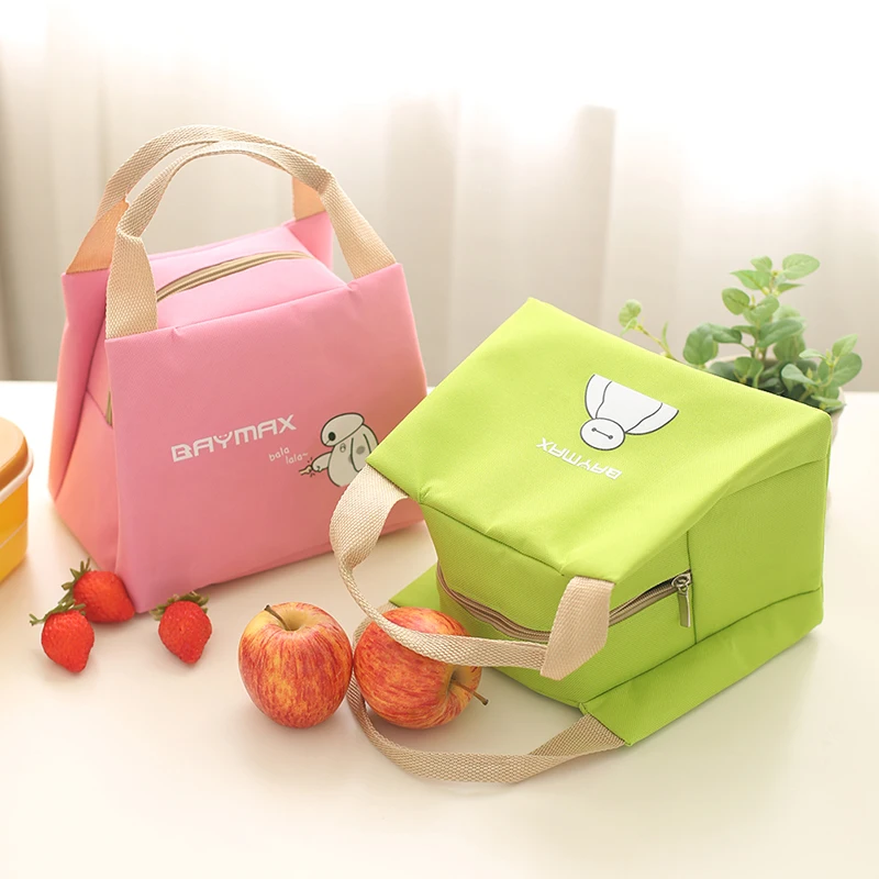 

SIKOTE Portable Women Children Lunch Bag Food Drink Insulation Storage Cartoon Pattern Picnic Lunch Box Zipper Closure Package