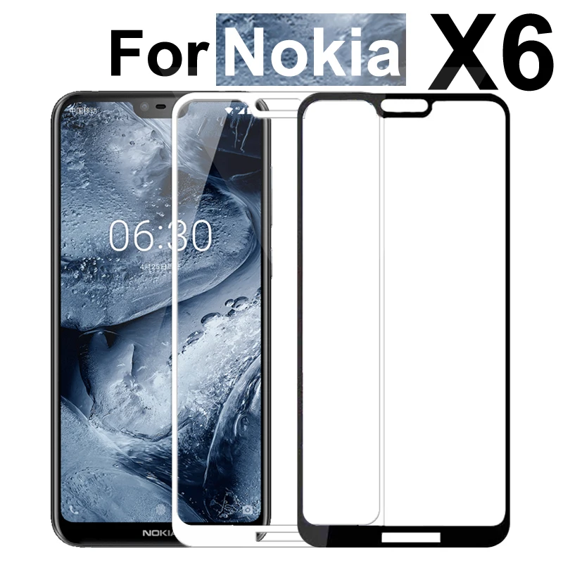 3D закаленное стекло для Nokia X6 2018 Полное покрытие экрана Взрывозащищенная