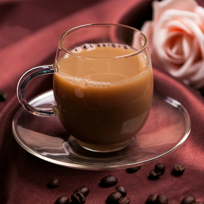 250ml coffee mug glass coffee cup with a spoon wit...