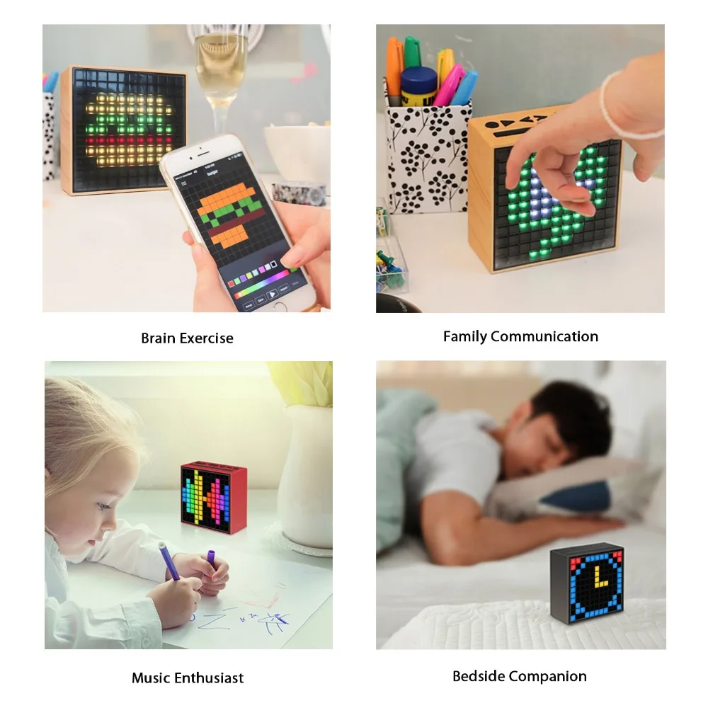  Divoom Timebox Bluetooth Wireless 4.0 Smart alarm clock and portable speaker with FM radio compatib - 32762719276