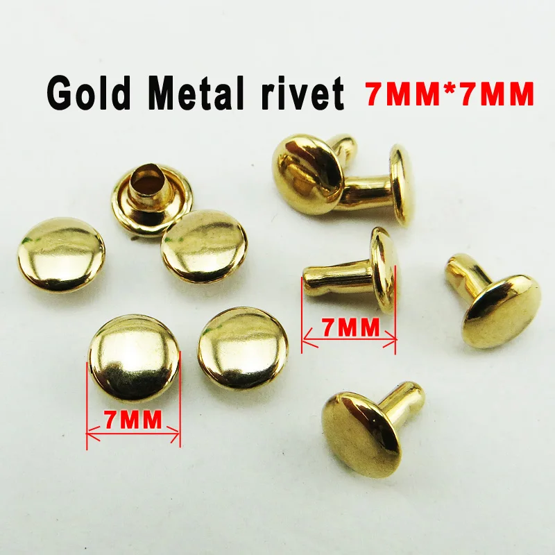 100PCS 7MM*7MM GOLD METAL RIVET buttons sewing clothes accessories handbag rivets fits MR 025in