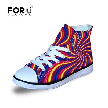 

FORUDESIGNS Kid Sneaker Shoes for Children Boy Girls 2018 Arrvilal Mixed-color Printing Running Walking Canvas Shoes Outdor